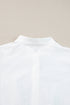 White Colorblock Rickrack Trim Short Sleeve Drawstring Waist Long Dress